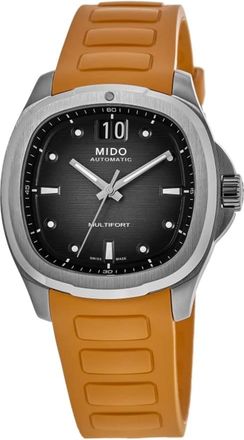 Mido Multifort TV Big Date Automatic Black Dial Orange Rubber Strap Mens Watch M049.526.17.081.00