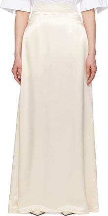 【関税＆送料込み】Jil Sander White Cotton Blend Skirt JIL SANDER Tiered cotton-twill and cotton-poplin midi skirt
