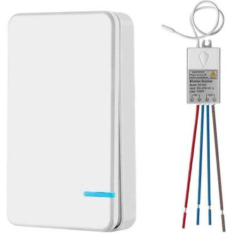 OEM Mini Interruptor Inal&aacute;mbrico Con Mini Receptor - Interruptor Inal&aacute;mbrico - Para Uso En Exteriores - 400 M - 40 M - Control Remoto Rf De 433 Mhz - Luz 