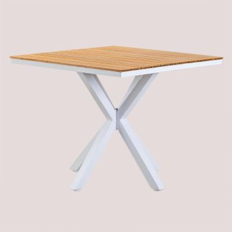 Sklum Sklum - Mesa De Jard&iacute;n Cuadrada 90x90 Cm En Madera De Eucalipto Y Aluminio Archer