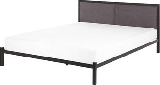Beliani Bed Metal CLAMART 160 x 200 cm (EU King Size) Grey