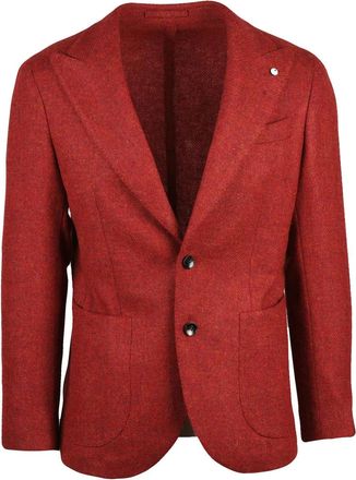L.B.M. 1911 Rounded Wool Jacket with Button Closure and Patch Pockets