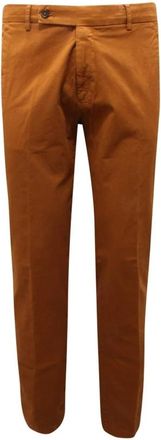 Berwich Italiaanse Stijl Broek - Heren - Slim Fit Broeken - Bruin - L - Broeken