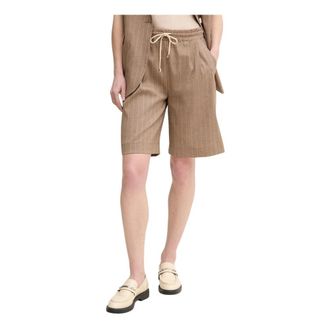 La Petite Francaise Solange Shorts - Dames - Korte Broeken - Beige - S - Polyester - Korte Broeken