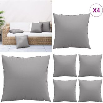 vidaXL Cuscini per Divano 4 pz Grigio 40x40 cm in Tessuto - Cuscini per divano - Cuscini esterni
