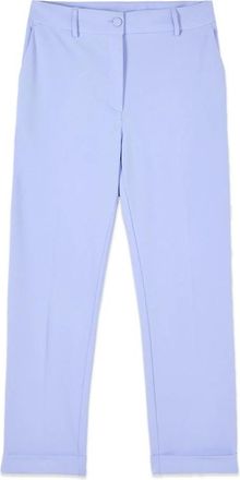 Oltre Cropped broek van cr&ecirc;pe stof - Dames - Vrijetijds broeken - Blauw - M - Leer - Broeken