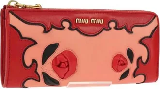 Miu Miu Pre-owned Wallets, female, Red, Size: ONE SIZE Pre-owned Leather Wallet