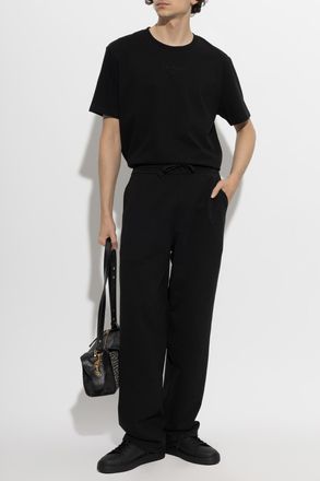 Balmain T-shirt With Embroidered Logo, Mens, Black