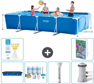 Intex Piscina Con Estructura Rectangular - 450x220x84 Cm - 7-piezas S52