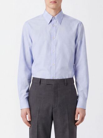 Celine Camicia classica in popeline di cotone con collo francese e orlo curvo