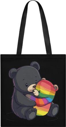 Generic Rainbow Mama Bear Hug Love Tote Bag for Women Men Shoulder Bags Purses Pouch Handbags