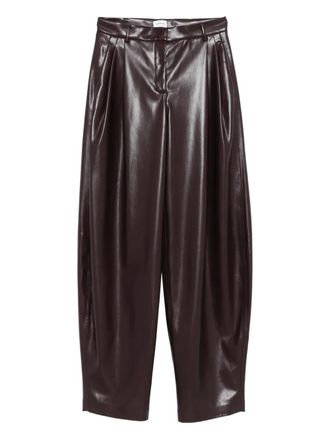 Andamane pleated leather trousers - Purple