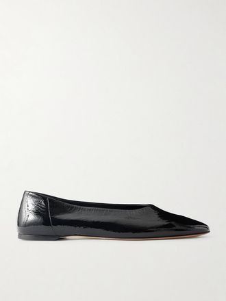 Toteme Ballerine In Vernice Increspata - Nero