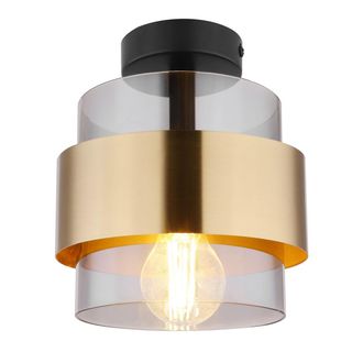 Globo Lighting Plaf&oacute;n - Milley - Lat&oacute;n Negro - Metal - &Oslash; 18cm - E27 - - Globo