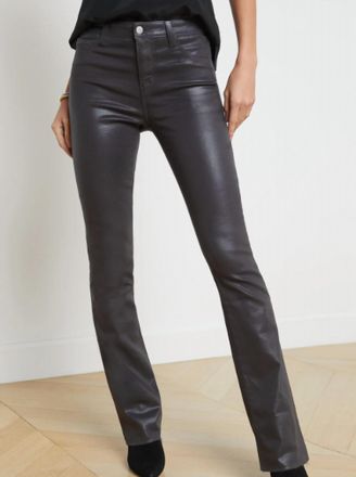 L'agence Ruth High Rise Denim Jeans In Greystone Coated