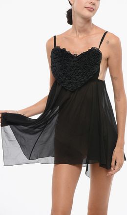 Dsquared2 Vestaglia in Seta con Scollo a Cuore Volant Dsquared2