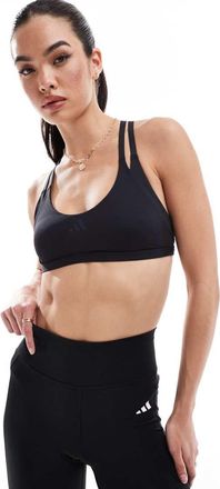 adidas adidas Training - Strength - Reggiseno a sostegno leggero nero