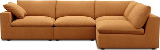 Castlery Customized Dark Brown Performance Boucle Right-Facing Chaise Sectional Sofa | Dawson by Castlery, Orange, Furniture Sofas