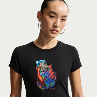 Nike Womens Nike Sportswear Chill Knit Slim Cropped T-Shirt in Black | IR4752-010