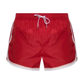 Dolce & Gabbana Badmode, Heren, Rood, XL, Leer, Exclusieve Zwembroek