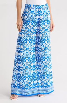 Alice & Olivia Keegan Wide Leg Pull-On Pants in Soiree Tre Blue at Nordstrom Rack, Size X-Small