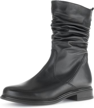 Gabor Stiefel GABOR, Damen, Gr. 38,5, schwarz, Kalbsleder, unifarben, Schuhe Stiefel, Stiefel, Stiefelette, Boots, in abgerundeter Form