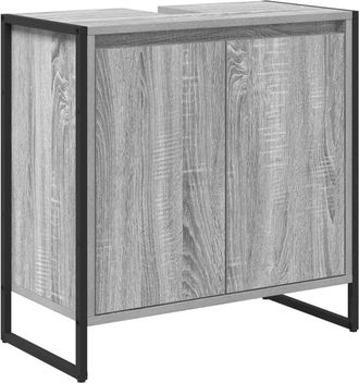 vidaXL Gabinete De Ba&ntilde;o Con Almacenamiento Gris Sonoma 60 X 30 X 60 Cm Vidaxl