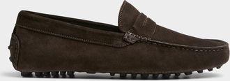Scarosso Mens Michael brown suede loafers Men