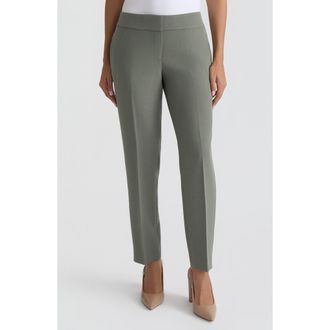 Kasper Ava Stretch Crepe Straight Leg Pants in Dark Sea Stone at Nordstrom, Size 12