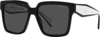 Prada Vierkante zonnebril met donkere lenzen - Dames - Zonnebrillen - Zwart - 56 MM - Accessoires