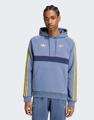 adidas Arsenal fc og felpa con cappuccio in preloved ink-Blu