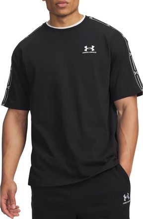 Under Armour Icon Heavyweight Taped T-shirt in Ultimate Black/white at Nordstrom, Size Xxx-Large
