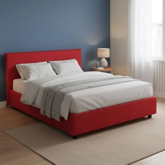 Dmora Dmora - Cama Matrimonial Dangel, Cama Contenedor Con Revestimiento De Tela, 100% Made In Italy, Apertura Frontal, Adecuado Para Colch&oacute;n Cm 160x200, Ro