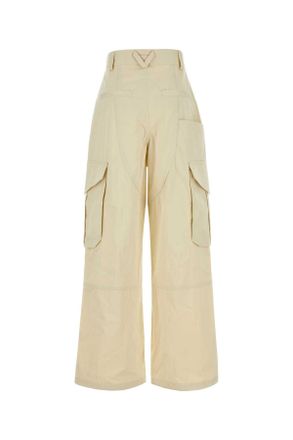 Bottega Veneta Womens Cotone Cargo Pants Beige Cotton Polyamide