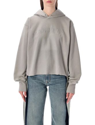 Maison Margiela Womens Decortique Grey Hoodie - Silver Cotton - Size Medium