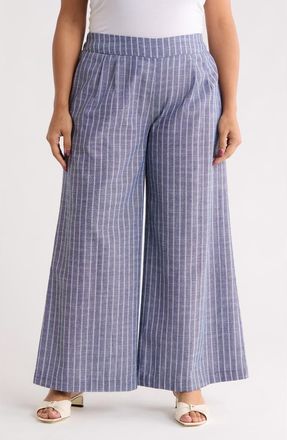 Renee C Tropical Print Wide Leg Pants in Denim at Nordstrom Rack, Size 2X