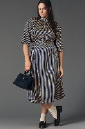 Stella Nova Silk Blend Short-Sleeve Midi Dress