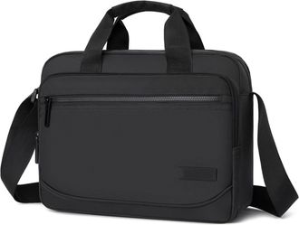 Generic Compatible For Mens Business Shoulder Crossbody Multi-pockets Casual Portable Handbag Large Capacity Briefcase(Black)