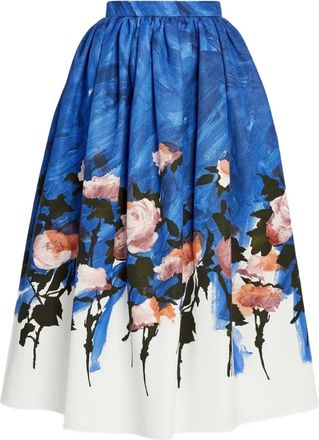Erdem Gonna midi a fiori - Blu