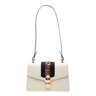 Gucci Pre-owned Shoulder Bags, female, White, Size: ONE SIZE Pre-owned Sylvie Leather 2way Bag