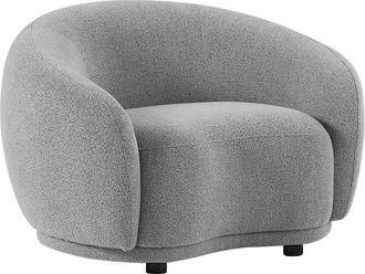Vente-Unique Sill&oacute;n en tela boucl&eacute; gris BOVANA de Pascal Morabito