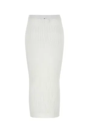 Sportmax Pleated Organza Skirt - White