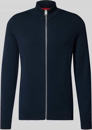 HUGO BOSS Regular Fit Strickjacke aus reiner Baumwolle Modell SAN JACOMO in Marine, Gr&ouml;&szlig;e XXL