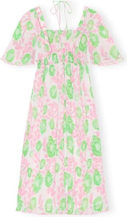 Ganni Midi Smock Jurk - Dames - Casual kleedjes - Roze - S - Polyester - Kleedjes