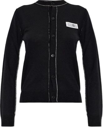 Maison Margiela Truien & Vesten, Dames, Zwart, XS, Cardigan met decoratieve stiksels