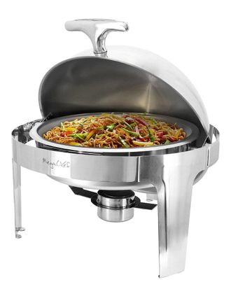 MegaChef 6.3Qt Round Stainless Steel Chafing Dish