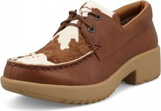 Twisted X Boots Womens Platform Shoe In Cowhide Multi & Rustic Brown