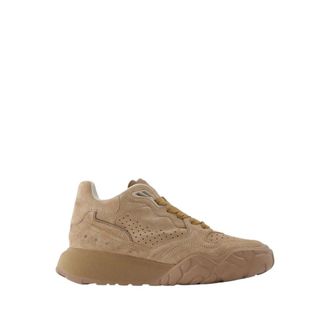 Alexander McQueen Alexander McQueen, Sneakers, male, Beige, Size: 6 US Beige Leather High Top Sneakers
