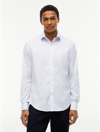Tommy Hilfiger Mens Slim Fit THFlex Check Dress Shirt - Blue - 14.5/32-33
