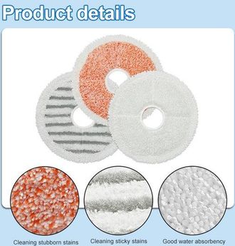 OEM Almohadillas Reutilizables Para Mopa De Vapor Bissell Spinwave+vac3764, 3 Unidades
